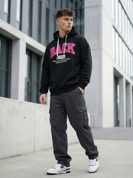 Ανδρικό Φούτερ με Κουκούλα μαύρο OZONEE O/TT30513Z