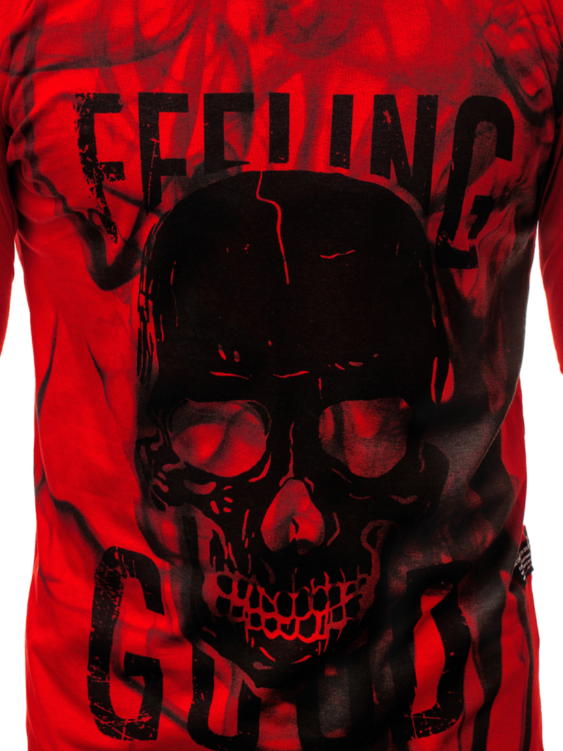 Ανδρικό μπλουζάκι με μακριά μανίκια Κόκκινο OZONEE O/1291Z