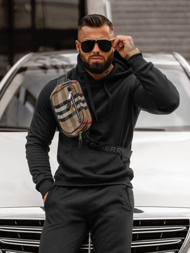 Ανδρικό σετ φόρμας μαύρο OZONEE JS/68C10381/3Z