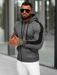 Ανδρικό Φούτερ με Κουκούλα γραφίτη OZONEE JS/8B1335/5