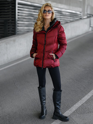 Γυναικείο μπουφάν μπορντό OZONEE JS/5M3316/1