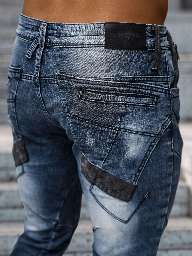 Ανδρικό τζιν παντελόνι mπλε OZONEE NB/MP0045B