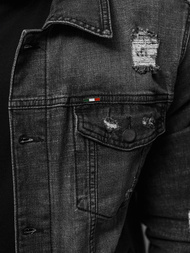 Ανδρικό τζιν μπουφάν mαύρος OZONEE NB/MJ515N