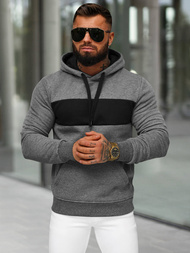 Ανδρικό Φούτερ με Κουκούλα γραφίτη OZONEE JS/8B1315/5