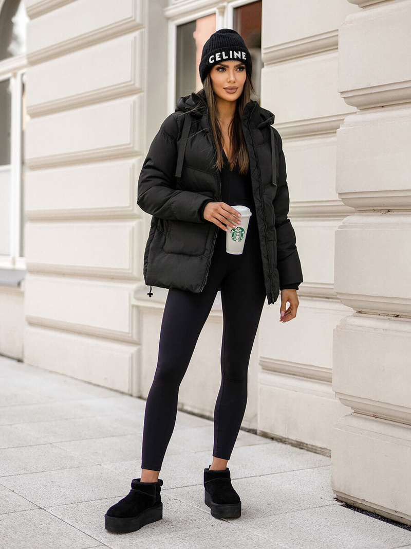 Γυναικείο μπουφάν μαύρο OZONEE JS/5M3251/392Z