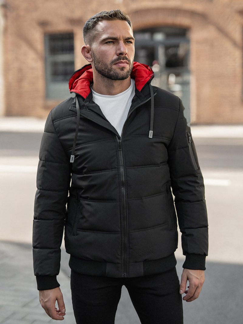 Ανδρικό μπουφάν mαύρος OZONEE JS/31M5003Z