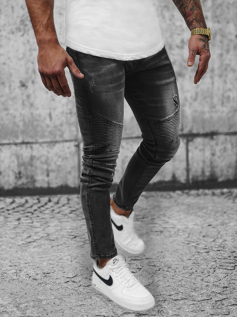 Ανδρικό τζιν παντελόνι Γραφίτης OZONEE NB/MP0028GZ