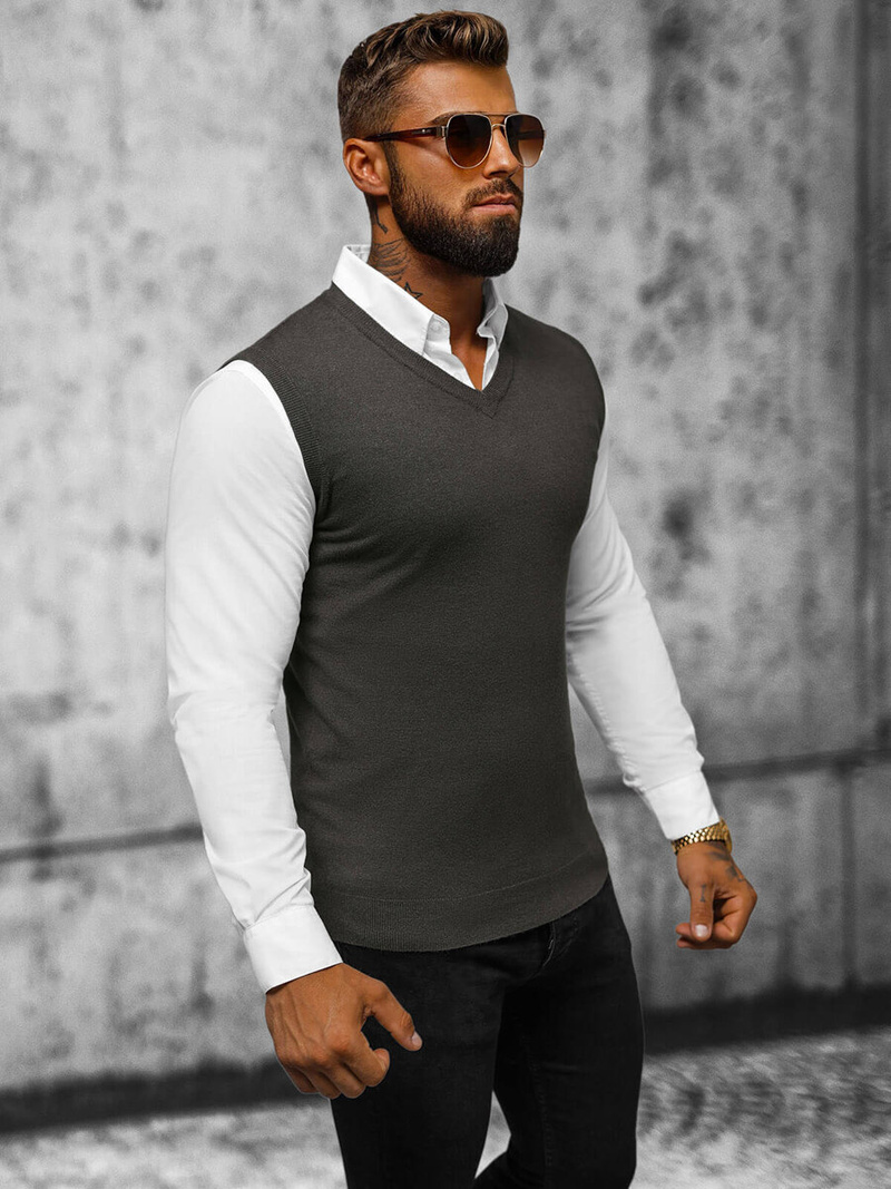 Ανδρικό πουλόβερ Γραφίτης OZONEE NB/MM6005/3Z