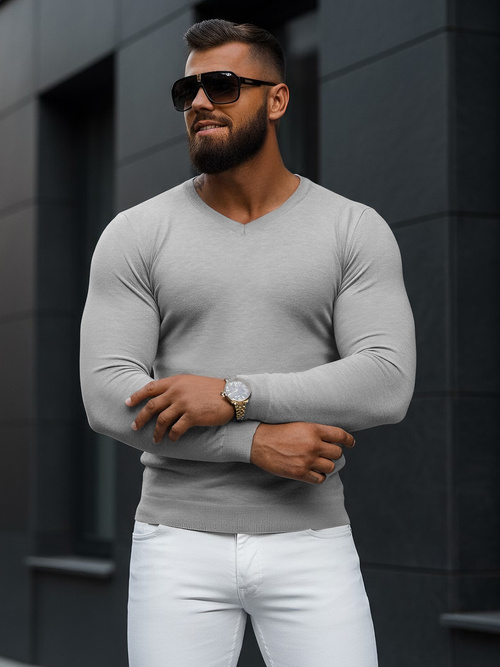 Ανδρικό πουλόβερ Γκρί OZONEE NB/MMB601/2Z