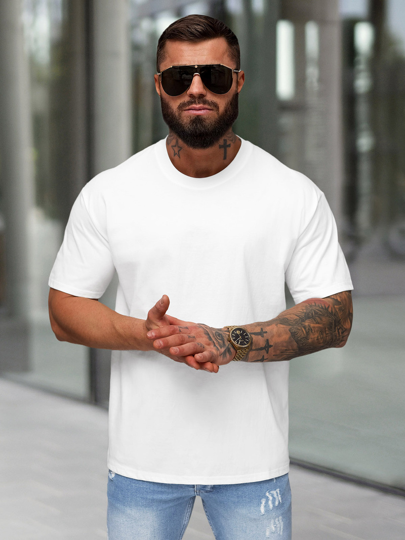 Ανδρικό μπλουζάκι λευκό OZONEE JS/67T1298/1