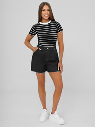 Γυναικείο μπλουζάκι μαύρο OZONEE JS/96T659/3