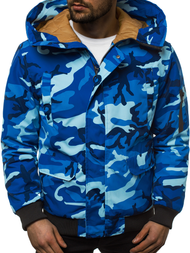 Ανδρικό χειμερινό μπουφάν καμουφλάζ-μπλε OZONEE JS/2019005