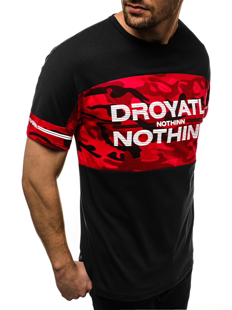 Ανδρικό μπλουζάκι μαύρο OZONEE JS/SS10976