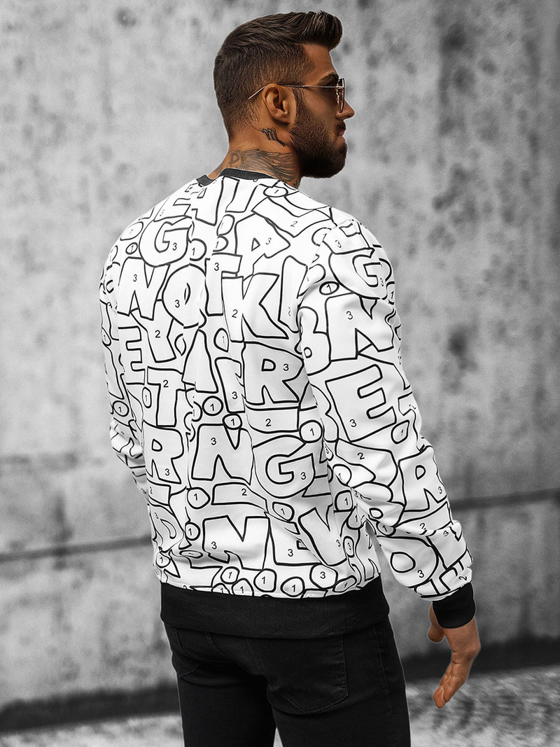 Ανδρικό Φούτερ λευκό OZONEE JS/8B1136/1