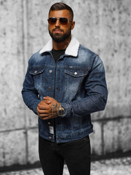 Ανδρικό τζιν μπουφάν σέρπα Σκούρο μπλε OZONEE NB/MJ516BSZ