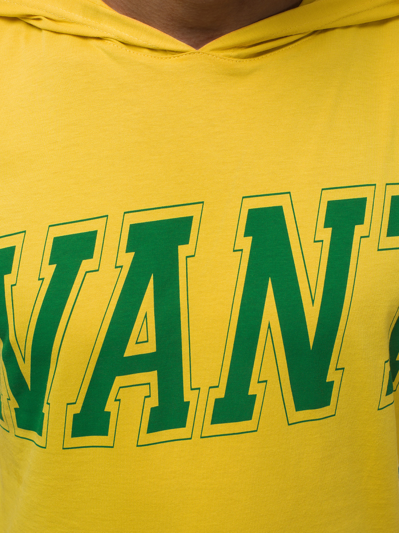 Ανδρικό μπλουζάκι με κουκούλα κίτρινο OZONEE B/60042Z