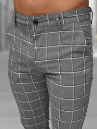 Ανδρικό παντελόνι chino σκούρο-γραφίτη OZONEE DJ/5522Z