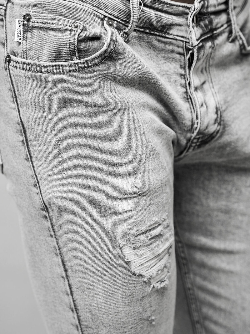 Ανδρικό τζιν παντελόνι γκρι OZONEE O/2358/2