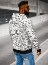 Ανδρικό Φούτερ με Kουκούλα λευκό OZONEE JS/8B1182/1