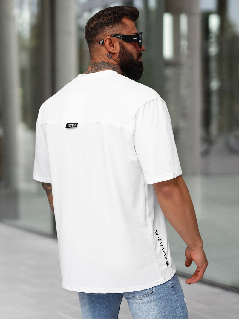 Ανδρικό μπλουζάκι λευκό OZONEE O/QQ1185