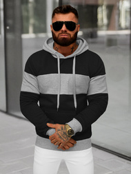 Ανδρικό Φούτερ με Κουκούλα μαύρο OZONEE JS/8B1313/3