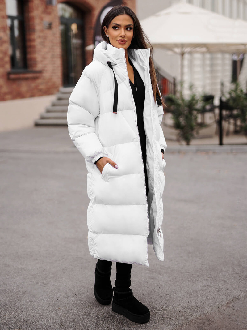 Γυναικείο μπουφάν λευκό OZONEE JS/5M3163/281Z
