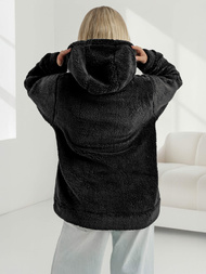 Γυναικείο φούτερ με κουκούλα μαύρο OZONEE JS/HH192/3