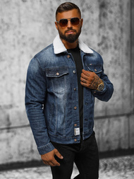 Ανδρικό τζιν μπουφάν σέρπα Σκούρο μπλε OZONEE NB/MJ516BSZ