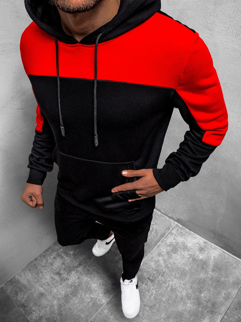 Ανδρικό φούτερ με κουκούλα μαύρο OZONEE JS/KS2168Z