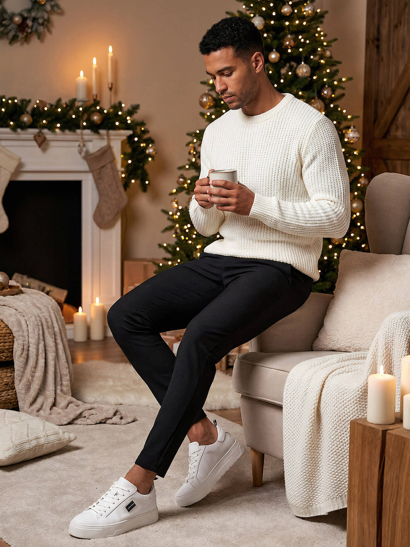 Ανδρικό παντελόνι chino mαύρος OZONEE O/P4049Z