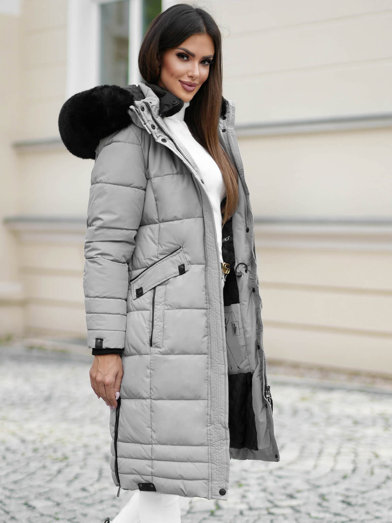 Γυναικείο μπουφάν Γκρί OZONEE O/W377Z