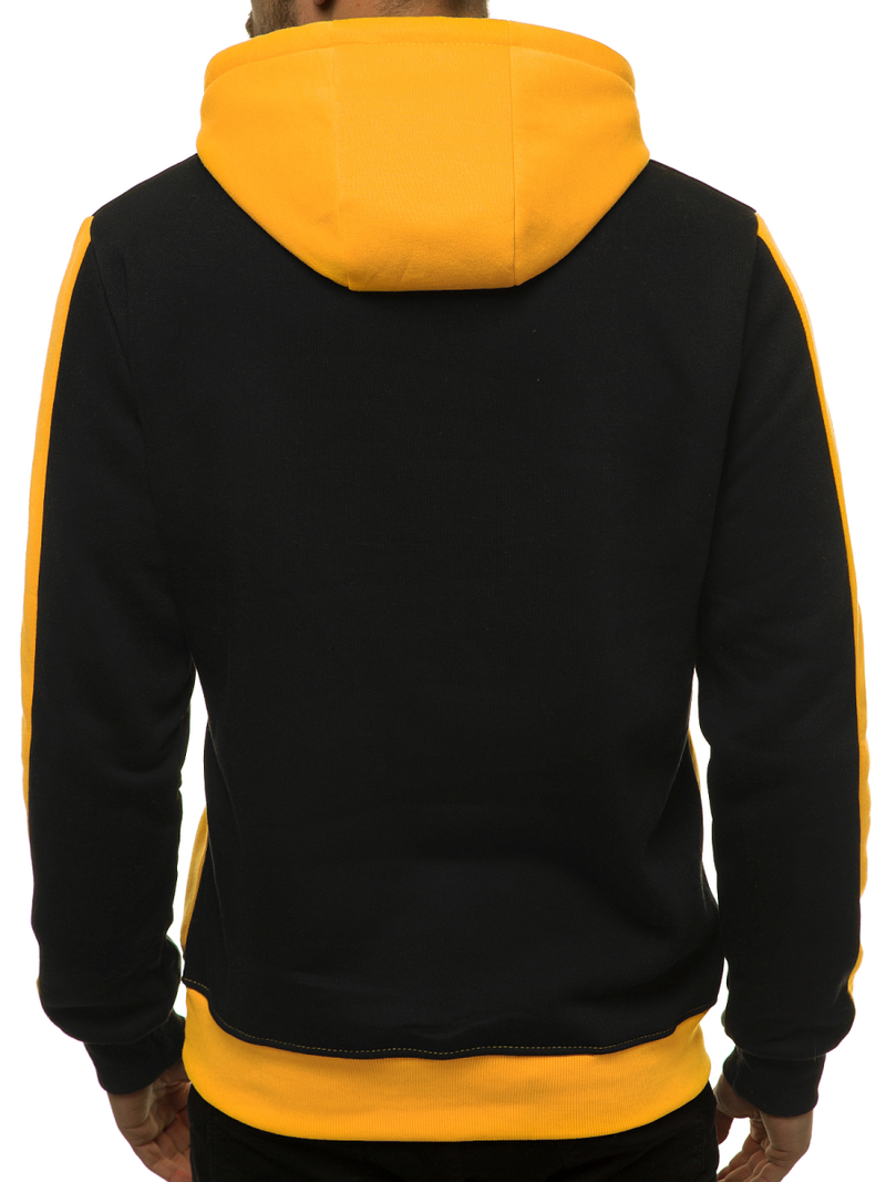 Ανδρικό Φούτερ με Κουκούλα μαύρο-κίτρινο OZONEE JS/KS2165