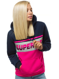 Γυναικείο φούτερ με κουκούλα ναυτικό μπλε OZONEE JS/KSW2007