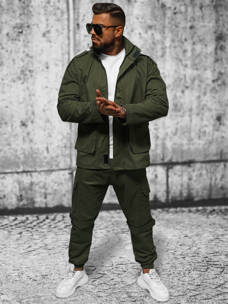 Ανδρικό μπουφάν χακί OZONEE O/G3035