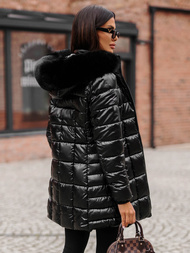 Γυναικείο μπουφάν mαύρος OZONEE JS/16M9120/392Z