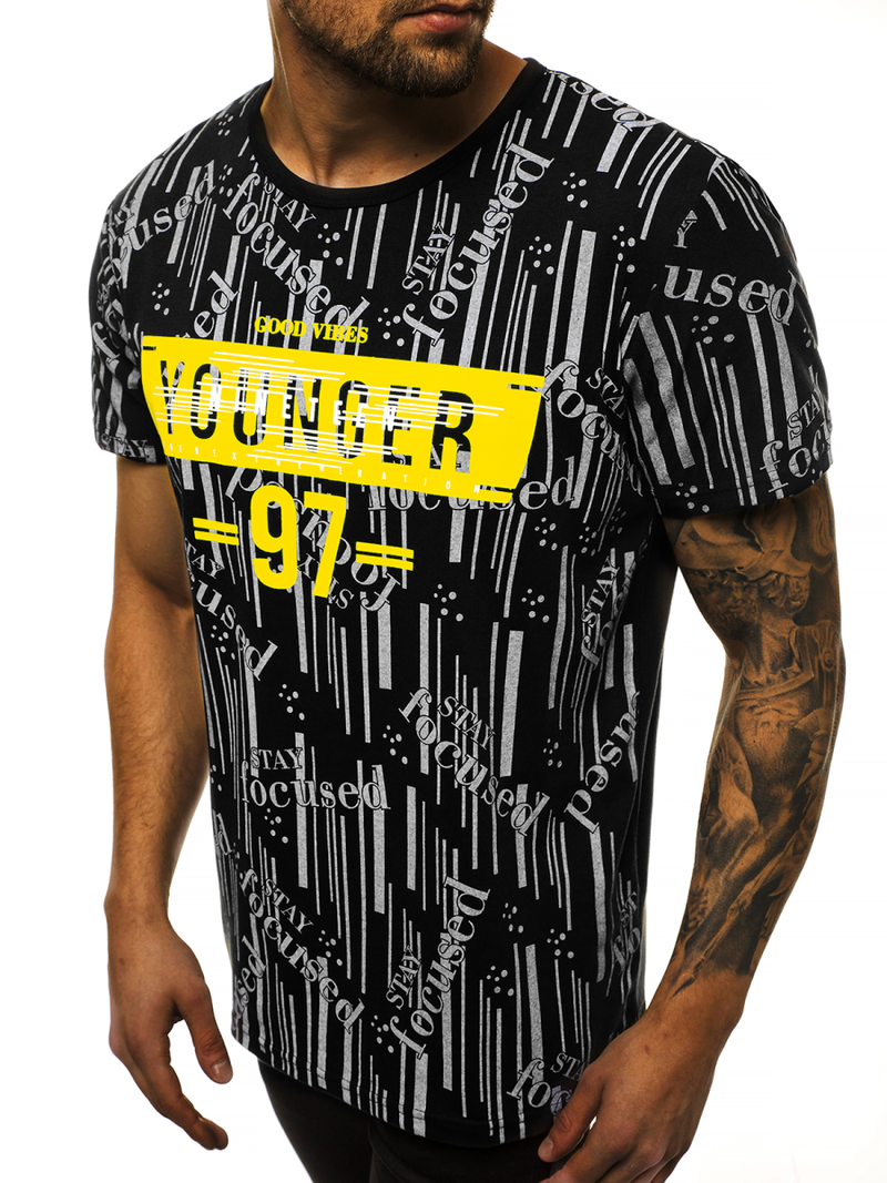 Ανδρικό μπλουζάκι μαύρο OZONEE JS/KS1993