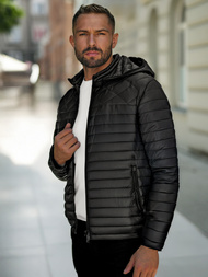 Ανδρικό μπουφάν mαύρος OZONEE JS/16M9328/392B