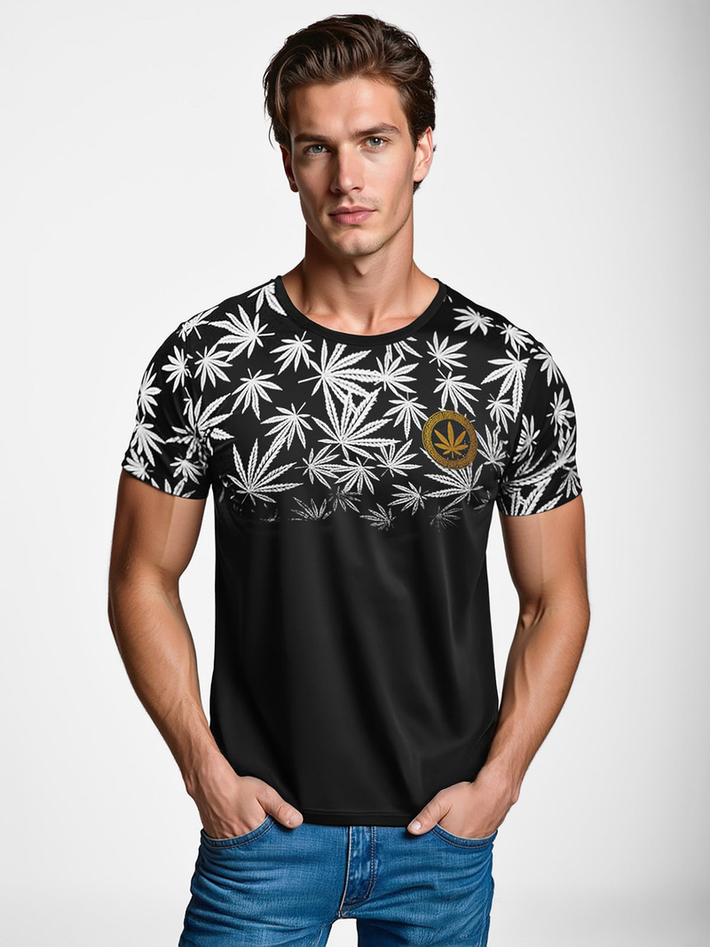 Ανδρικό μπλουζάκι μαύρο OZONEE O/T133/3Z