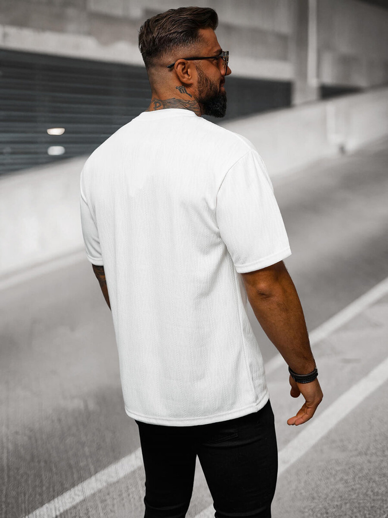 Ανδρικό μπλουζάκι λευκό OZONEE O/3C333