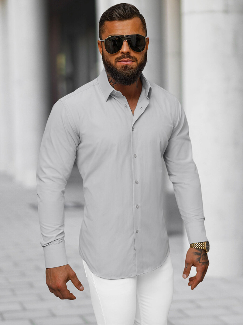 Ανδρικό πουκάμισο Γκρί OZONEE O/V118