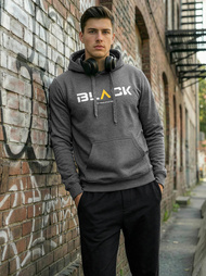 Ανδρικό Φούτερ με Κουκούλα γραφίτη OZONEE JS/8B1756/5Z