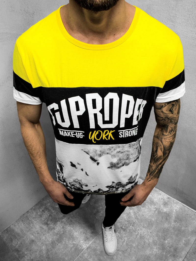 Ανδρικό μπλουζάκι κίτρινο OZONEE JS/KS1974Z