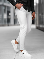 Ανδρικό παντελόνι chino λευκό OZONEE DJ/5526Z