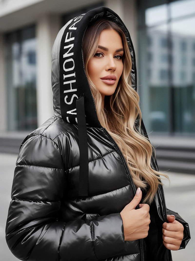 Γυναικείο μπουφάν μαύρο OZONEE JS/5M3188/392Z