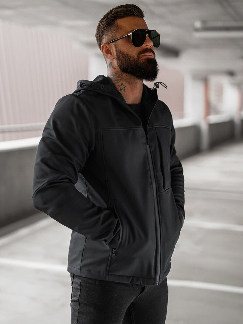 Ανδρικό μπουφάν softshell μαύρο OZONEE JS/27B6523/3Z