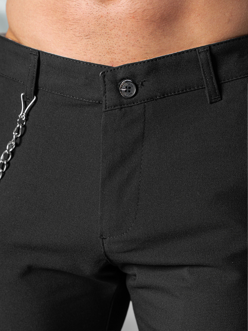 Ανδρικό παντελόνι chino μαύρο OZONEE DJ/3300Z