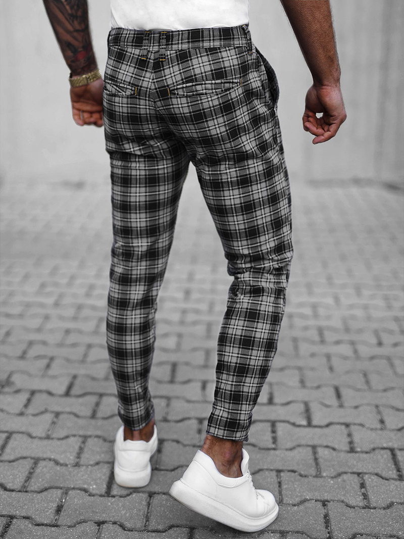 Ανδρικό παντελόνι chino Γραφίτης OZONEE O/H6003