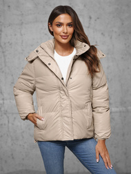 Γυναικείο μπουφάν μπεζ OZONEE JS/5M3185/62