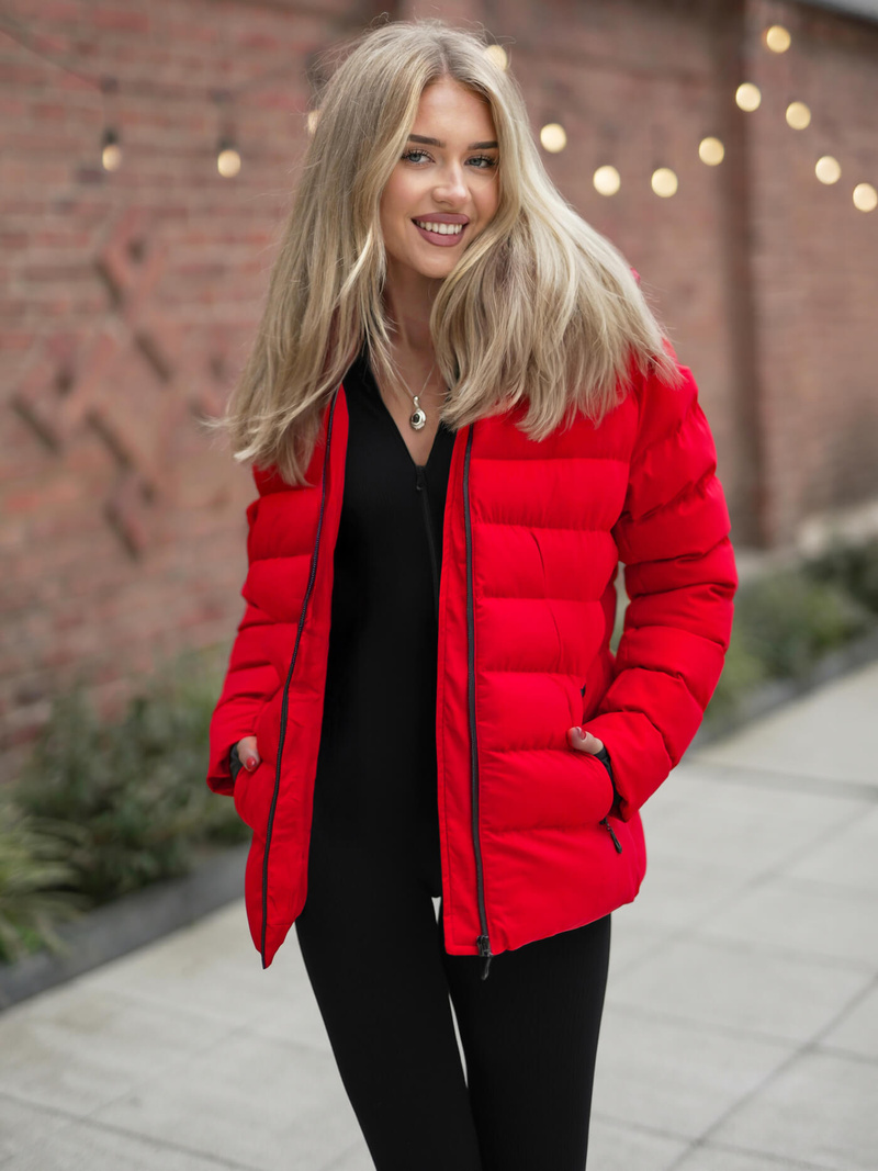 Γυναικείο χειμερινό μπουφάν το κόκκινο OZONEE JS/M769/270Z