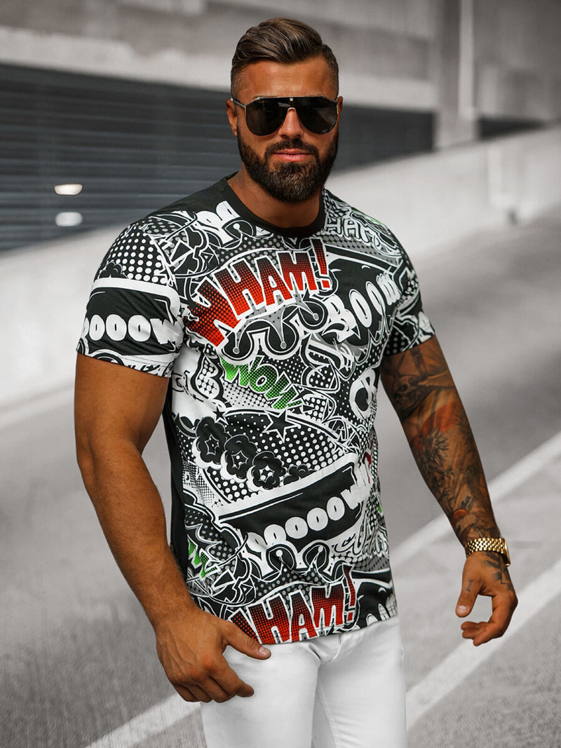 Ανδρικό μπλουζάκι μαύρο OZONEE O/T137/3